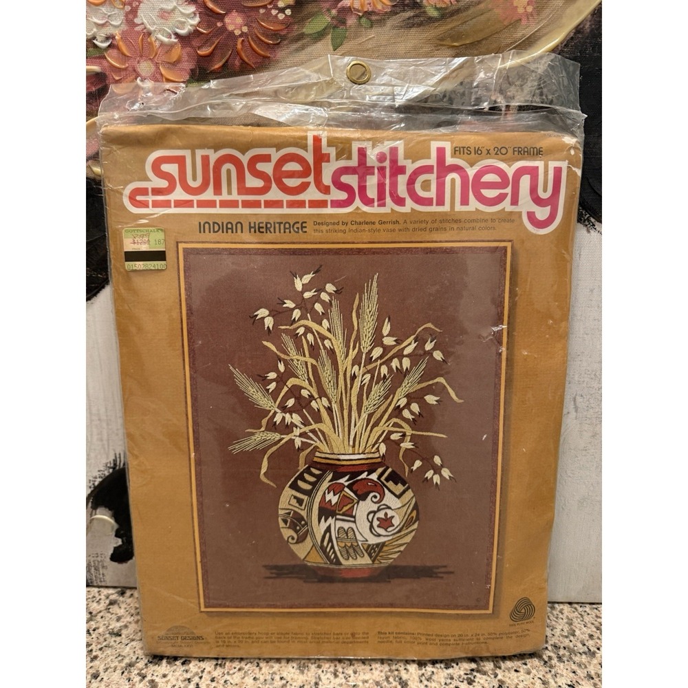 Sunset Stitchery #2288 Indian Heritage Native American Embroidery Kit NEW
